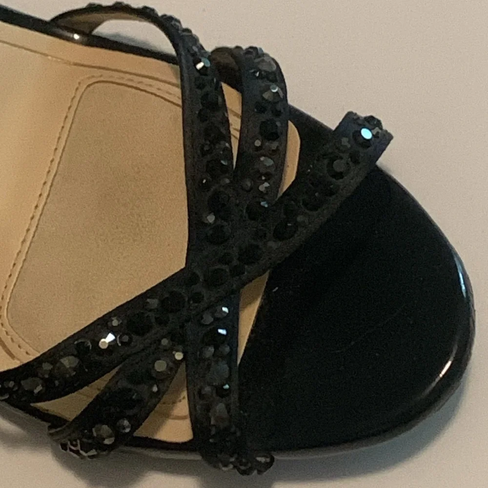 Alex Marie for Dillards - Women’s Black Beaded Ankle Strap 3” High Heels. 9M